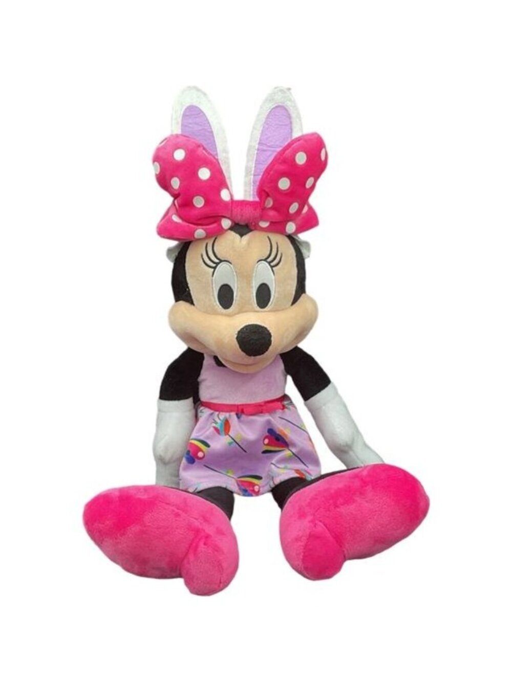 Disney Easter Minnie Mouse Plush 21" Toys R Us Exclusive Bunny Ears Floral Dress